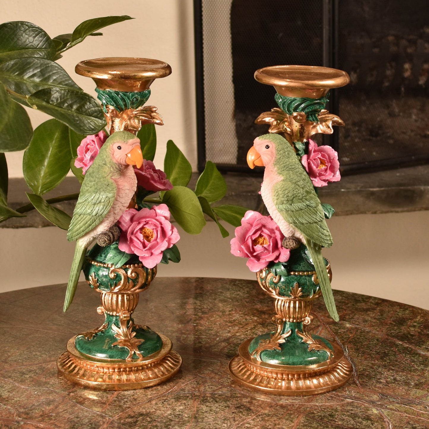 Parrot Candle Holder - Pair