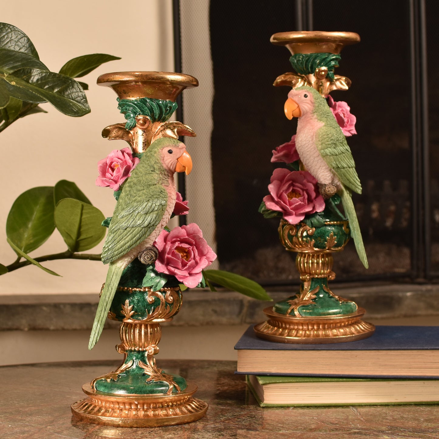 Parrot Candle Holder - Pair