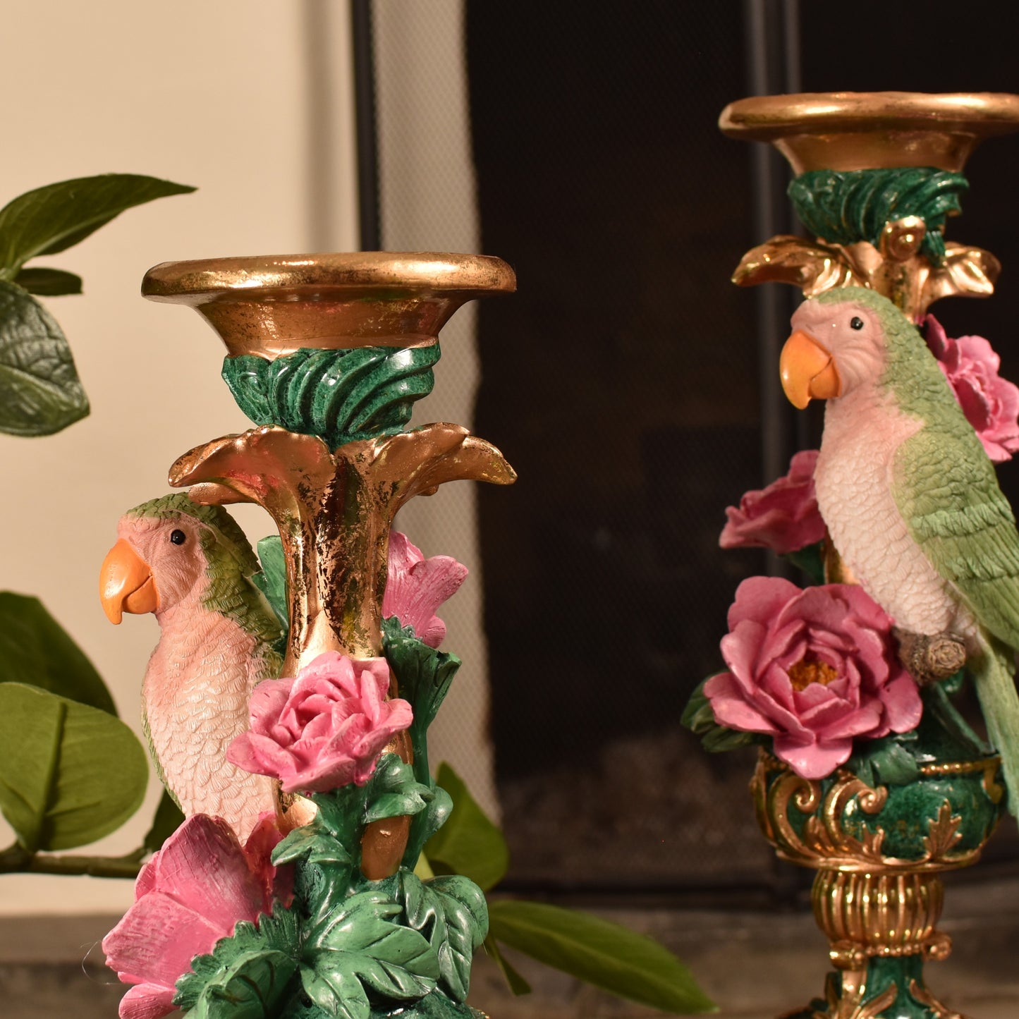 Parrot Candle Holder - Pair