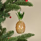 Pineapple Handblown Glass Bauble - Amber - Large