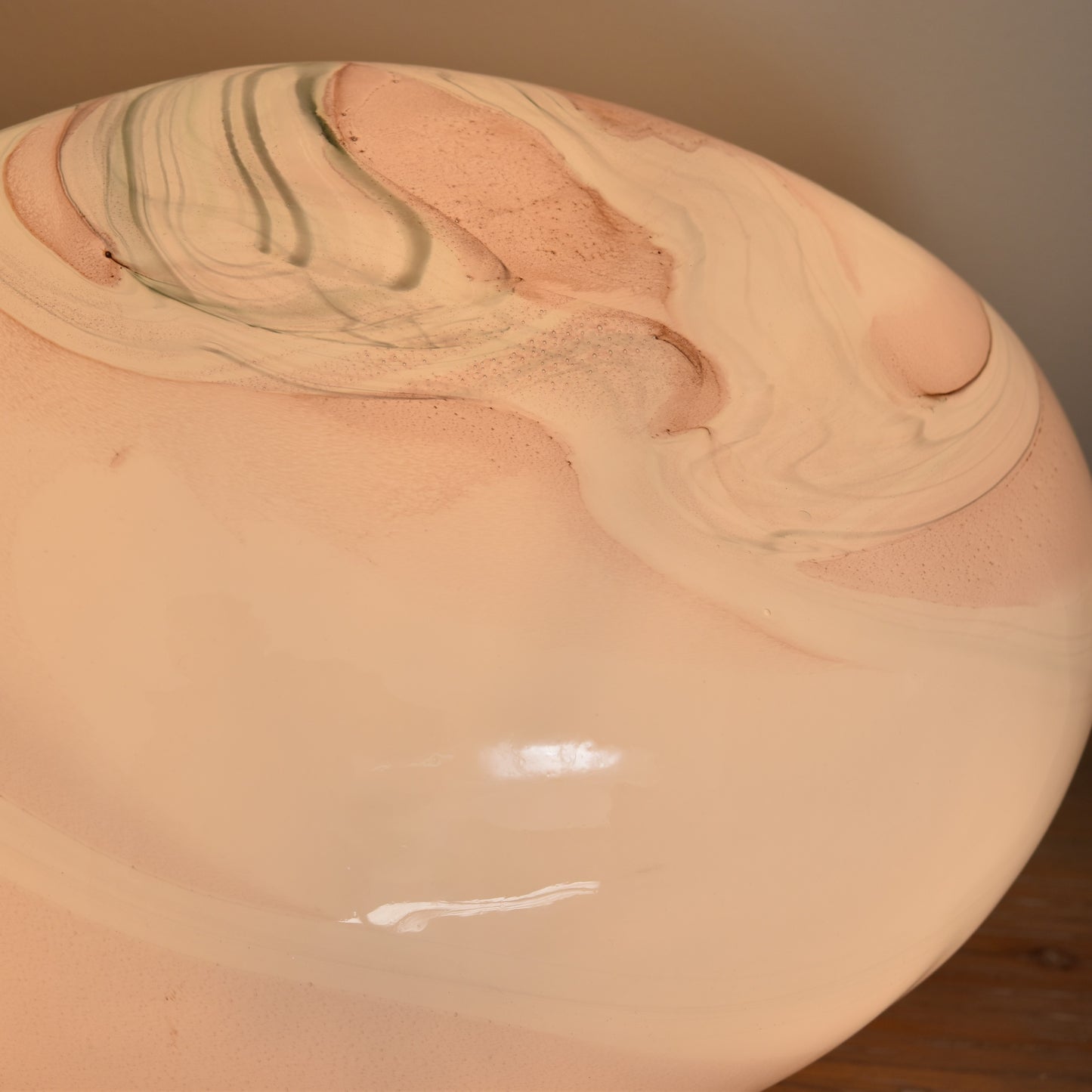 Pink Marble Handblown Glass Lamp - Rock