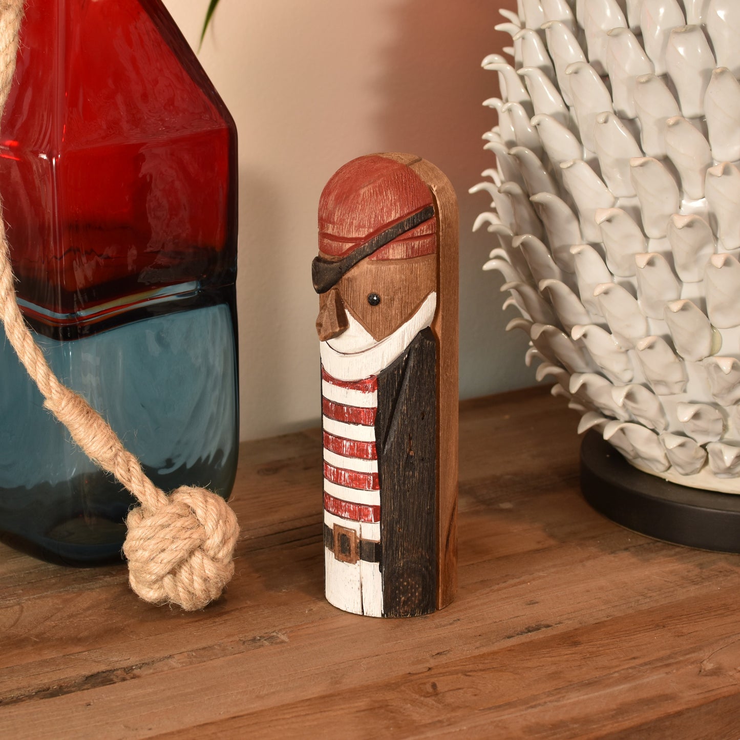 Pirate - Carved Pillar Figurine