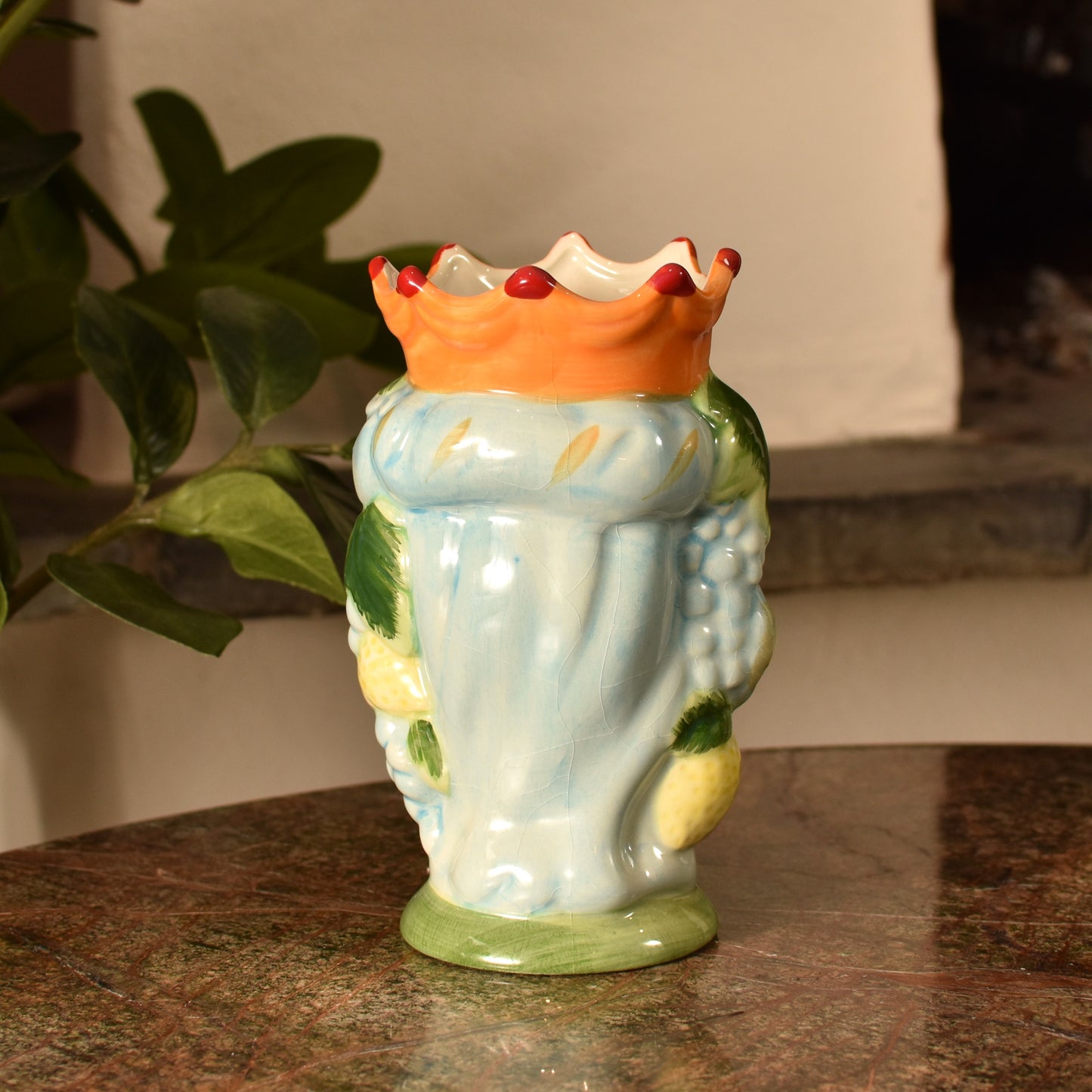 Mediterranean Queens Head Vase / Pot