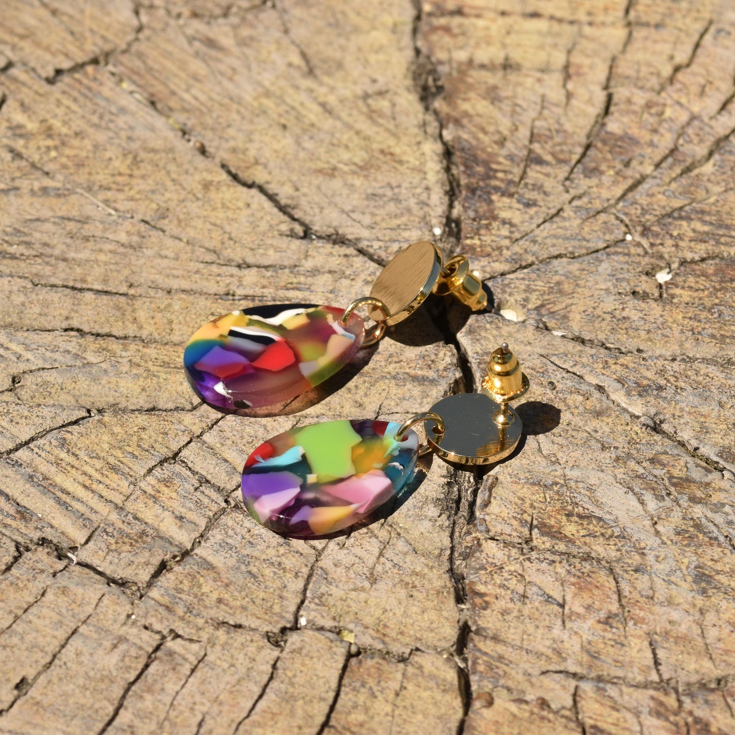Kate Wide Droplet Earring - Multi Coloured
