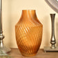 Mustard Glass Twist Vase - Large Rich Amber