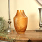 Mustard Glass Twist Vase - Small Rich Amber