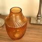 Mustard Glass Twist Vase - Small Rich Amber