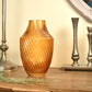 Mustard Glass Twist Vase - Small Rich Amber