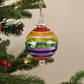 Rainbow Handblown Glass Bauble - Multi Colour - Large