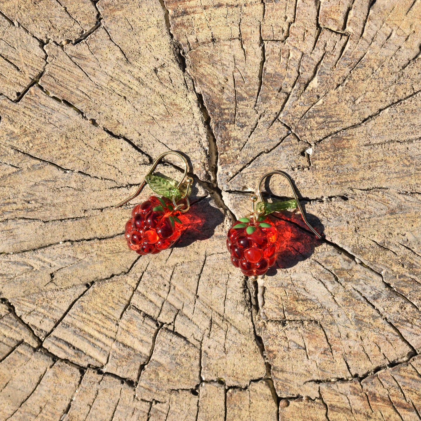 Raspberry Resin Earrings