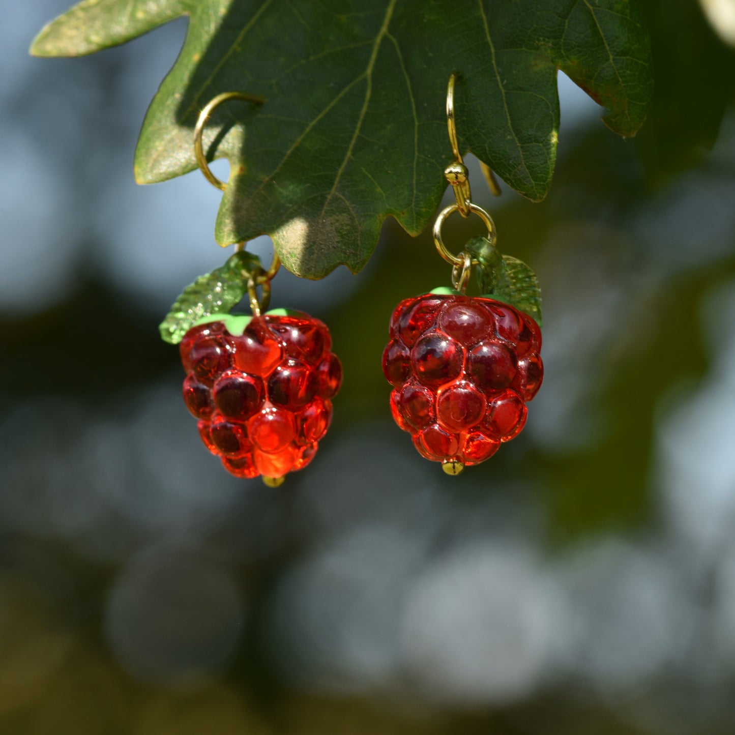 Raspberry Resin Earrings
