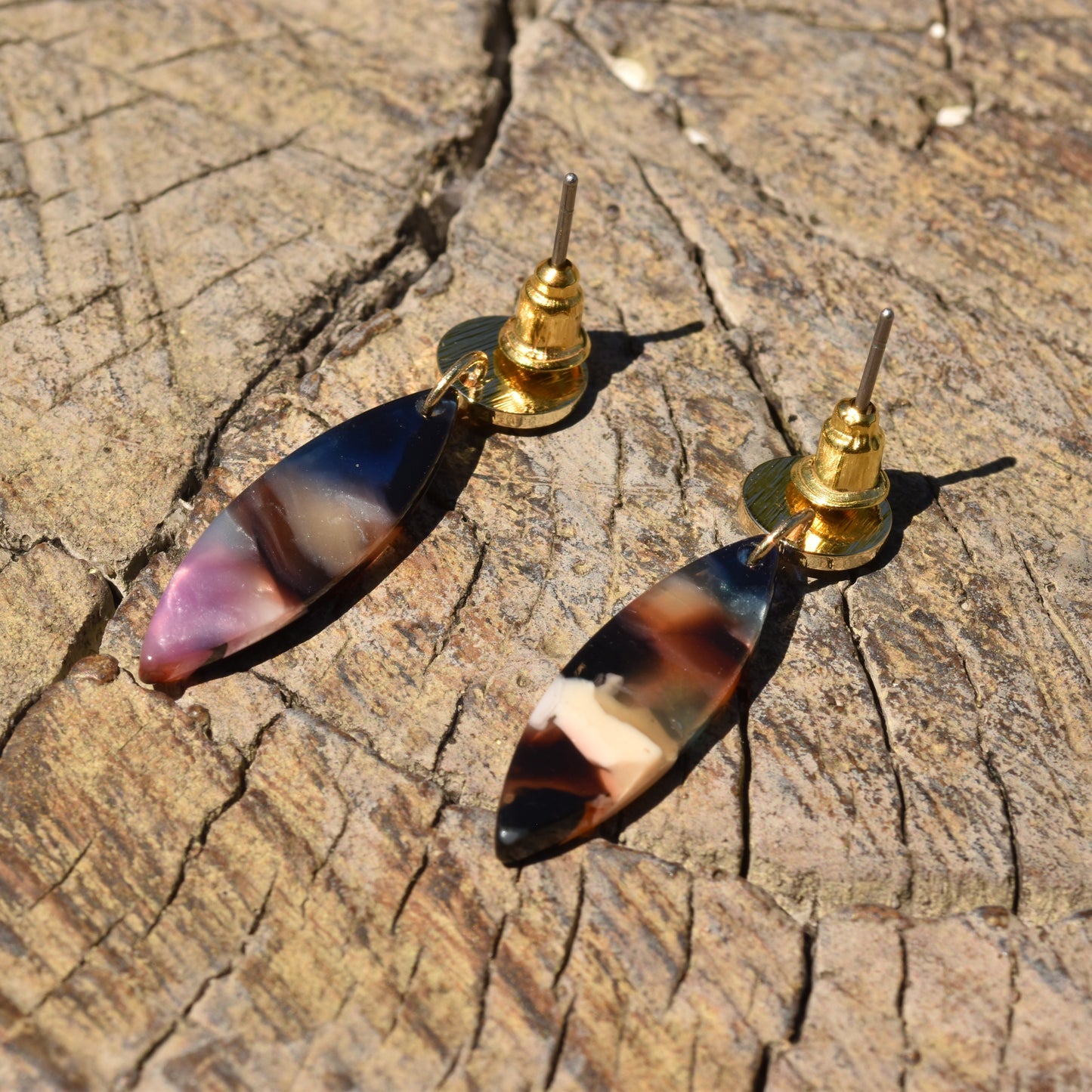 Carla Droplet Earring - Grey & Purples