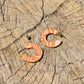 Eva Deep Hoop Earring - Orange & Khaki
