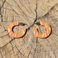 Eva Deep Hoop Earring - Orange & Khaki