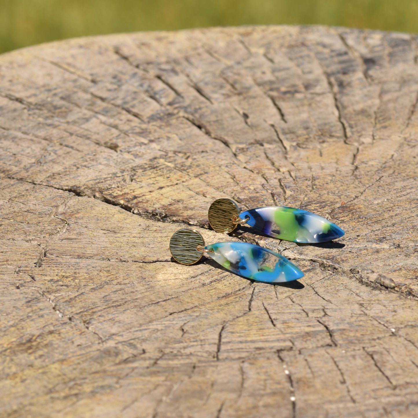 Carla Droplet Earring - Greens & Blues