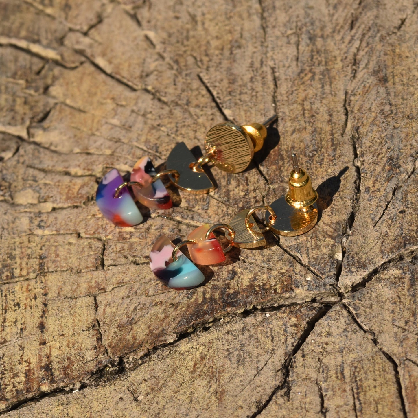 Clara Multi Tier Resin Earring - Multi Coloured