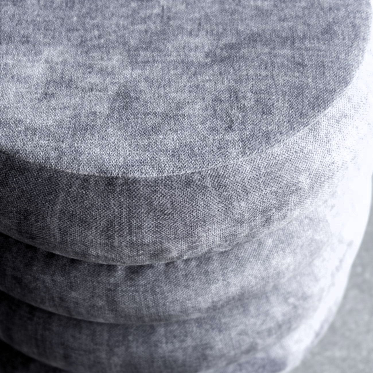 Ribbed Upholstered Footstool - Grey