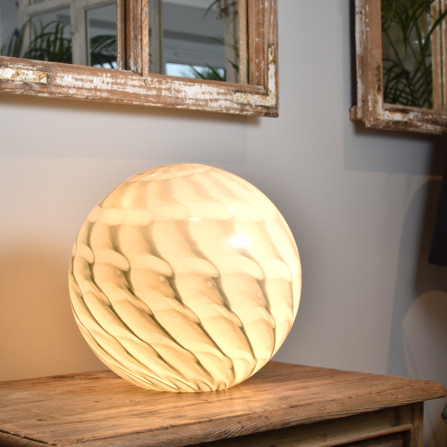 Fossil Handblown Glass Lamp - Sphere Large