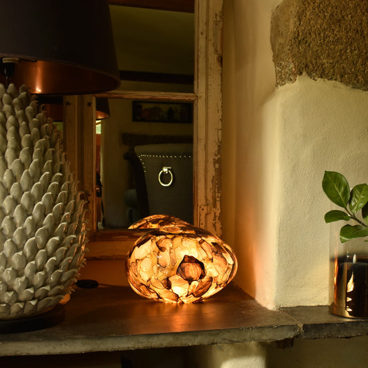 Mountain Springs Quartz Handblown Glass Lamp - Rock