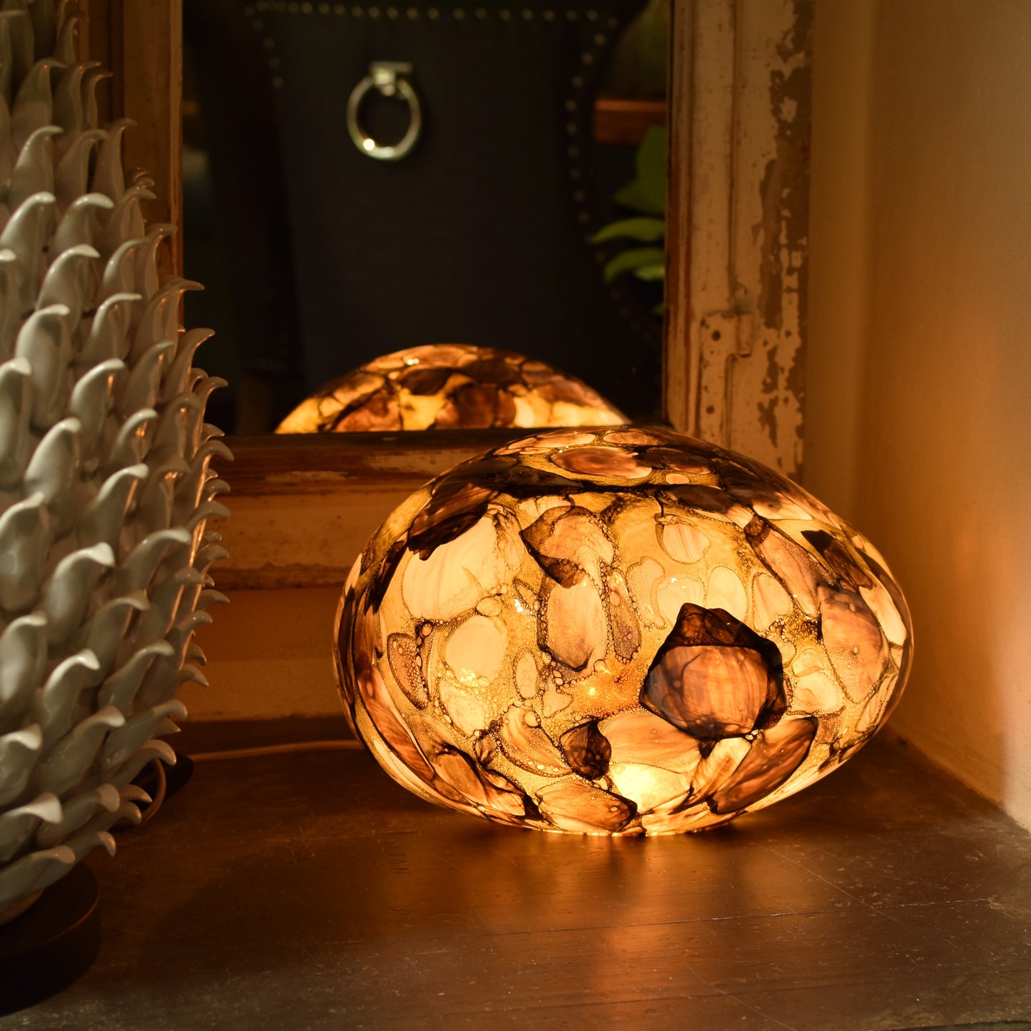 Mountain Springs Quartz Handblown Glass Lamp - Rock