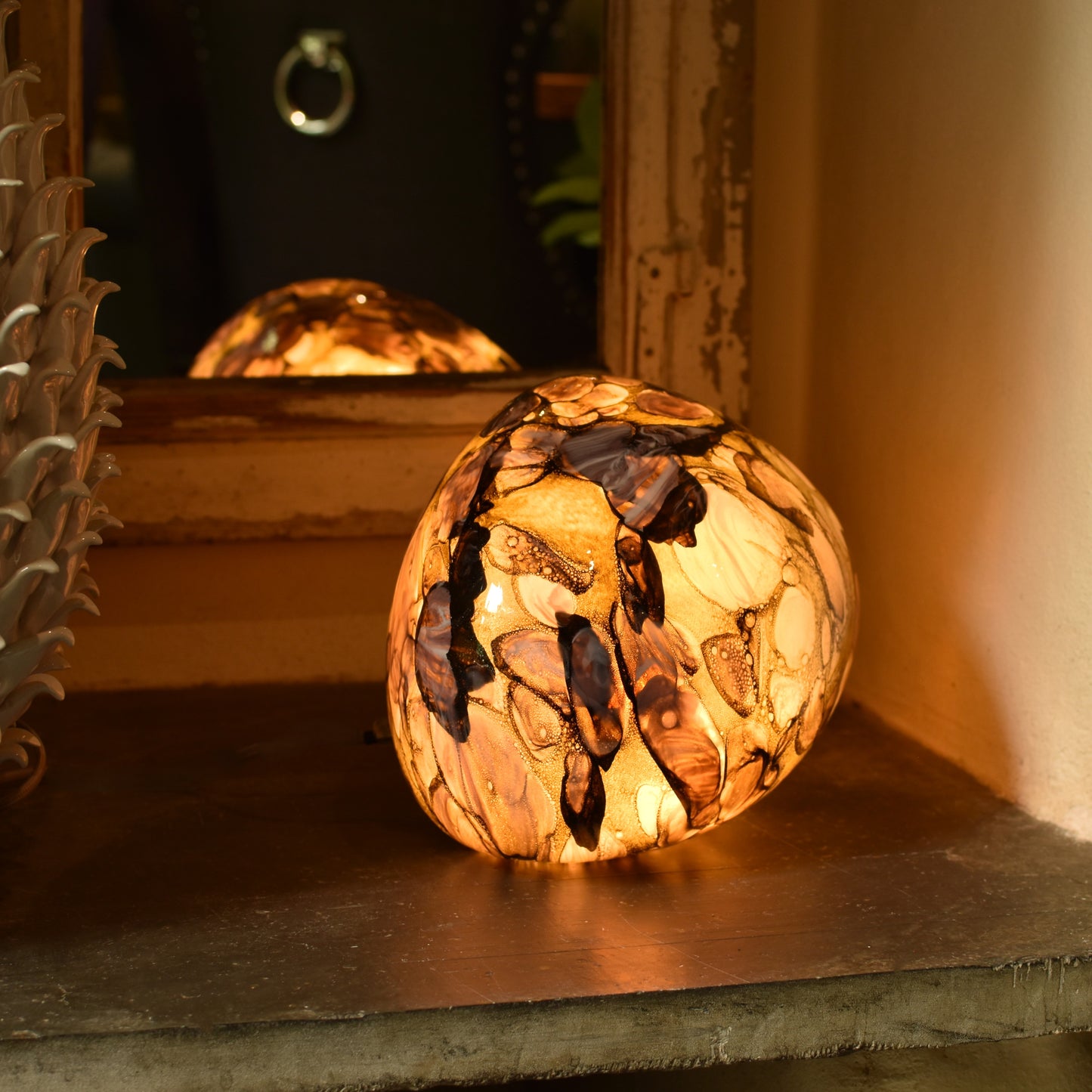 Mountain Springs Quartz Handblown Glass Lamp - Rock