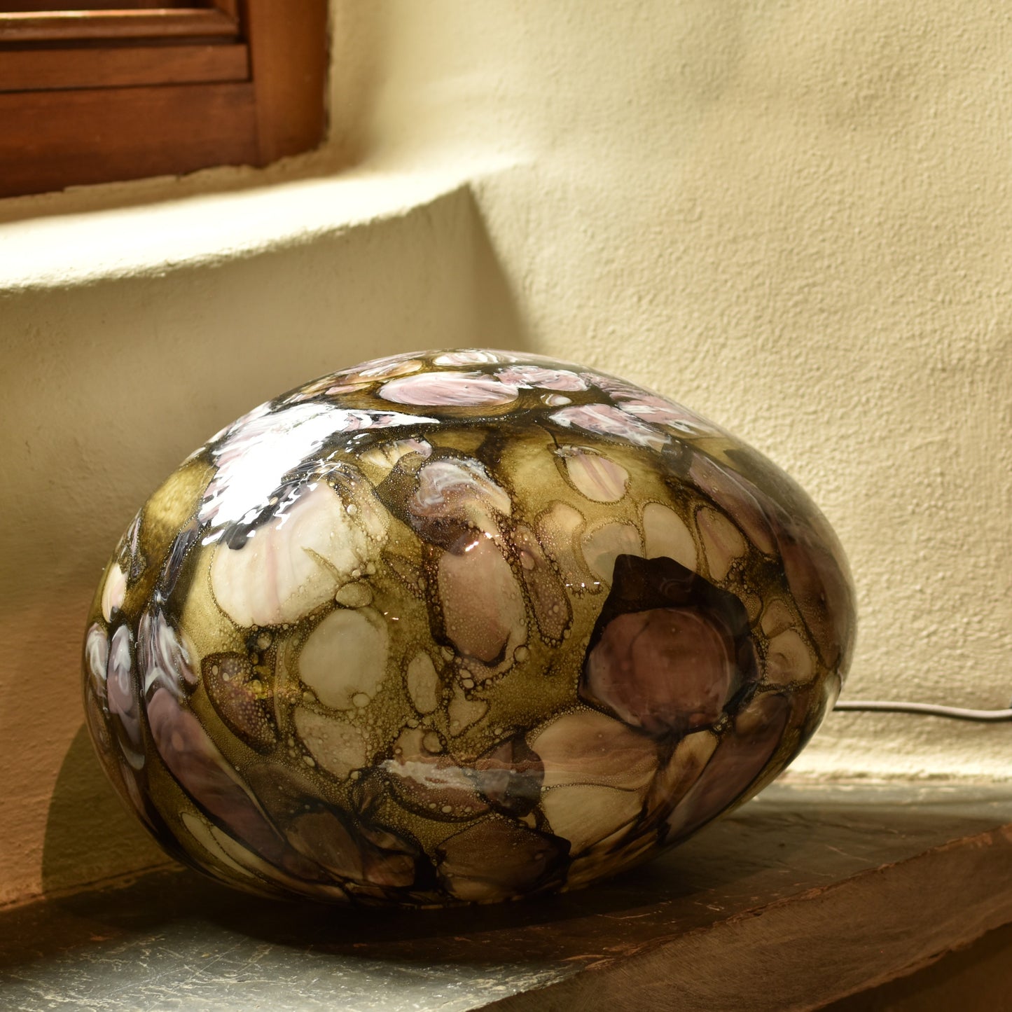 Mountain Springs Quartz Handblown Glass Lamp - Rock