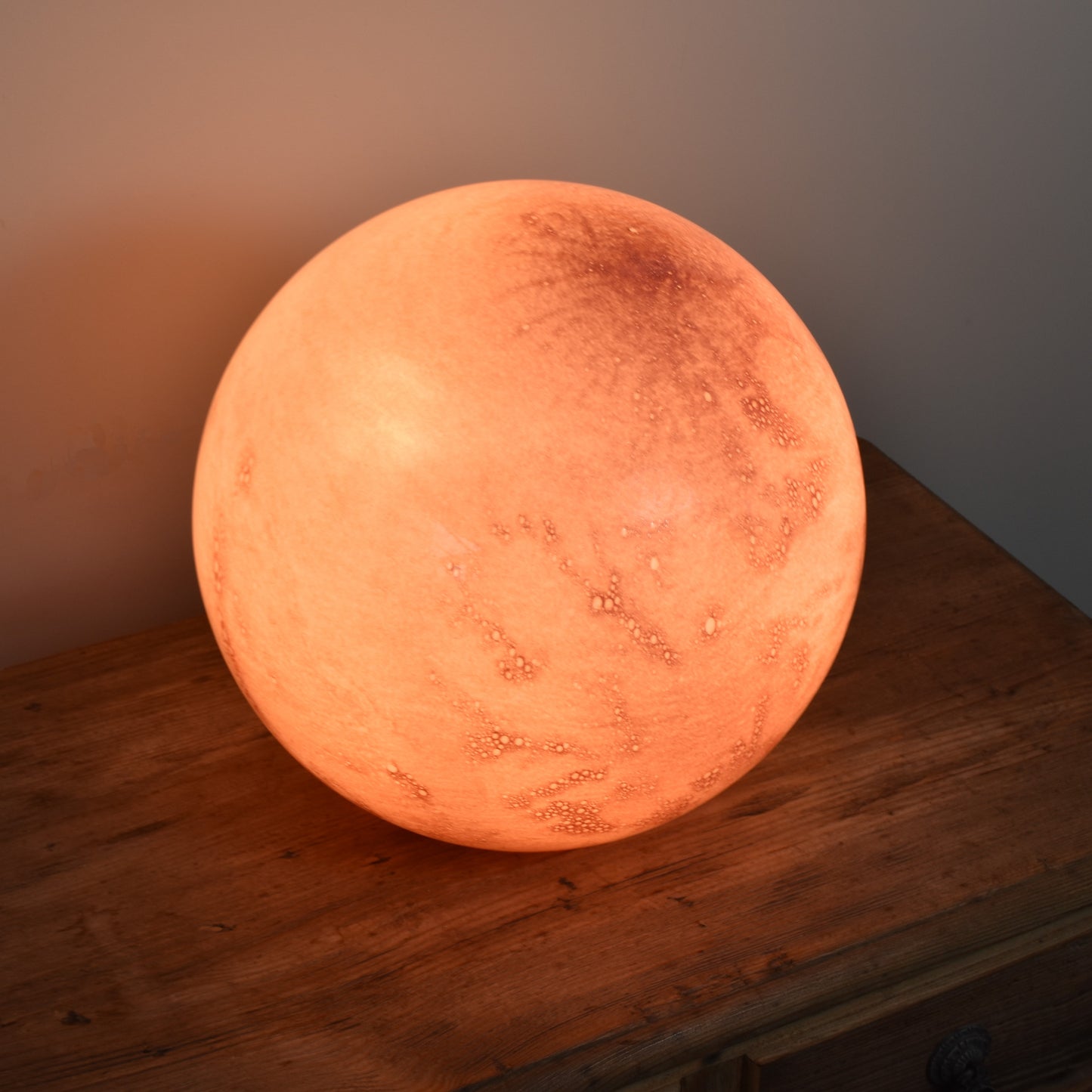 Rose Pink Quartz Handblown Glass Lamp - Sphere Large