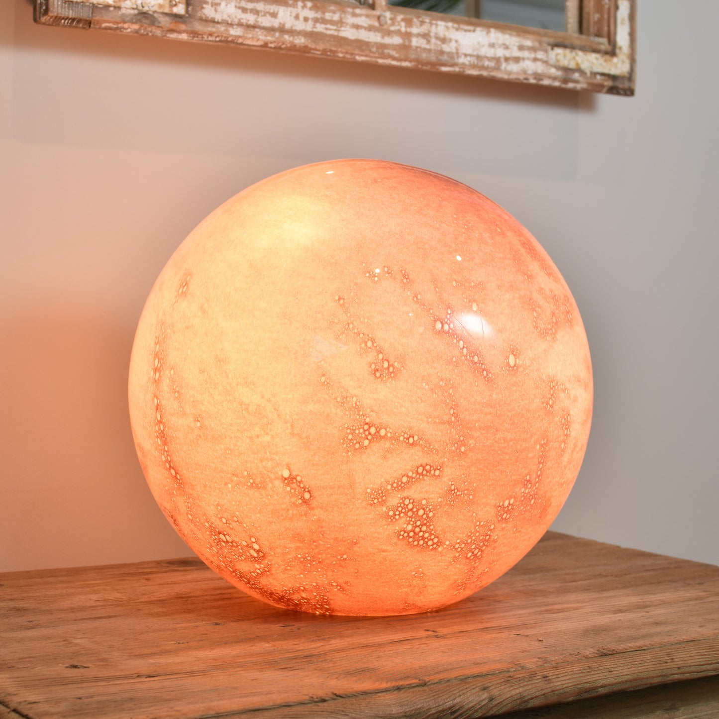 Rose Pink Quartz Handblown Glass Lamp - Sphere Large