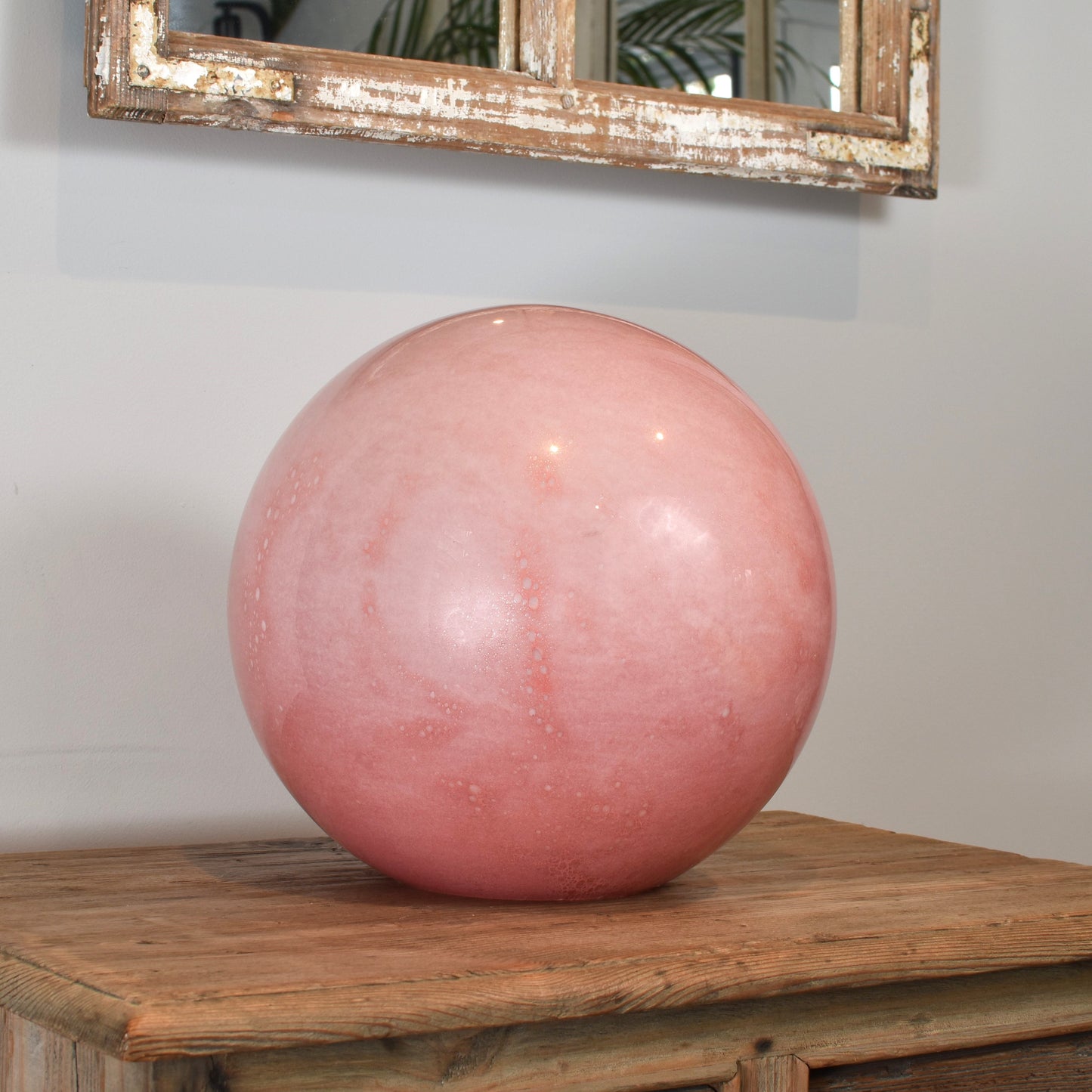 Rose Pink Quartz Handblown Glass Lamp - Sphere Large