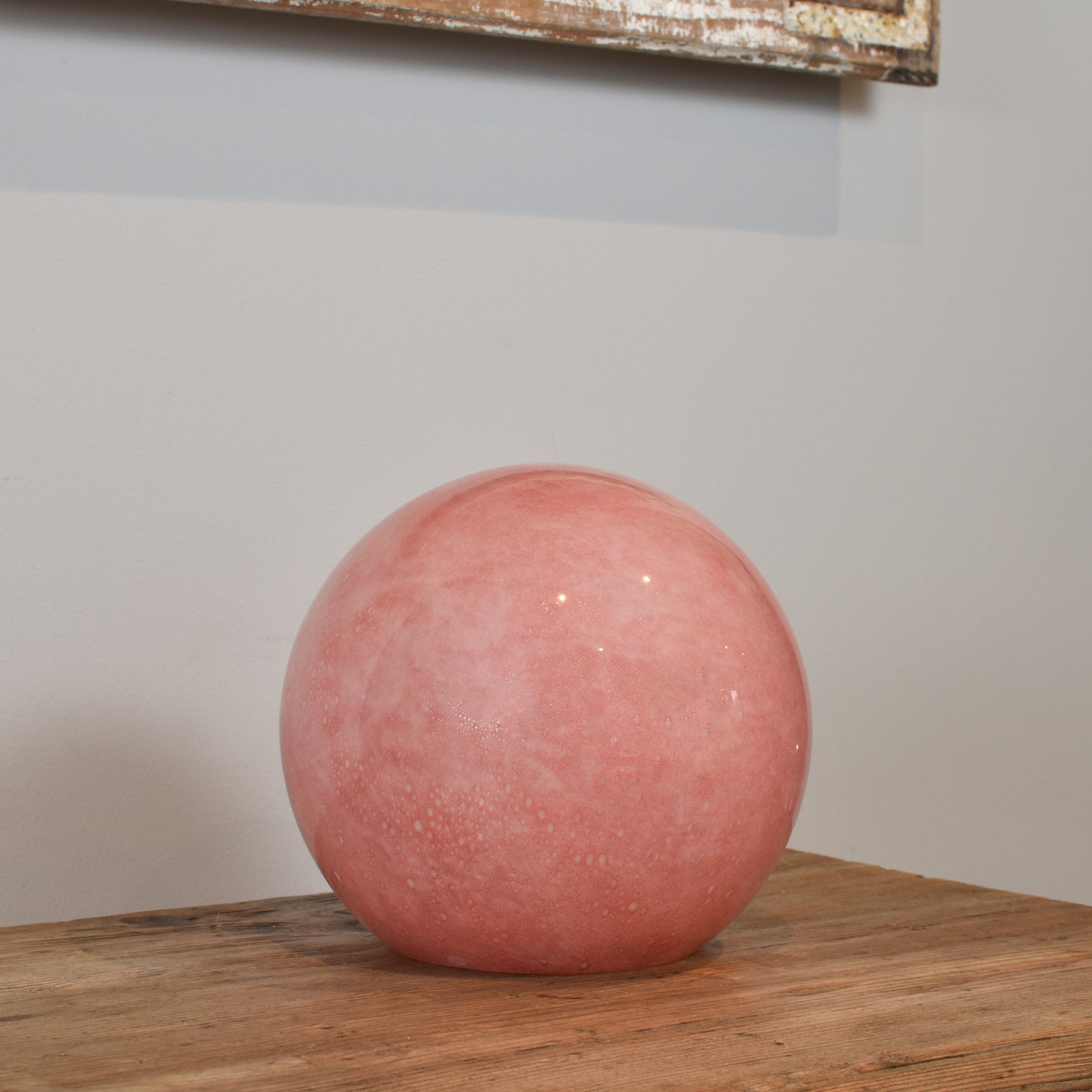 Rose Pink Quartz Handblown Glass Lamp - Sphere Small