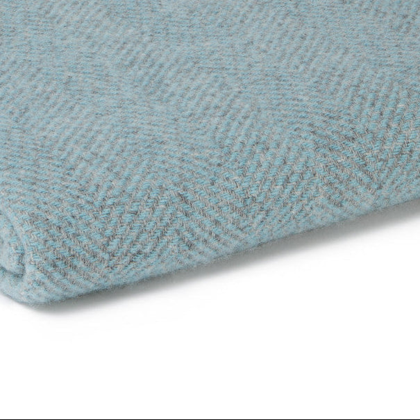 Spearmint & Grey Beehive Wool Throw / Blanket 240cm
