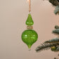 Spiral Droplet - Egyptian Glass Bauble - Green & Gold - Large
