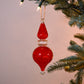 Spiral Droplet - Egyptian Glass Bauble - Red & Gold - Large