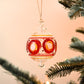 70s Circles Handblown Glass Bauble - Red & Amber - Large