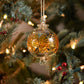 Palm Handblown Glass Bauble - Gold & Amber - Large