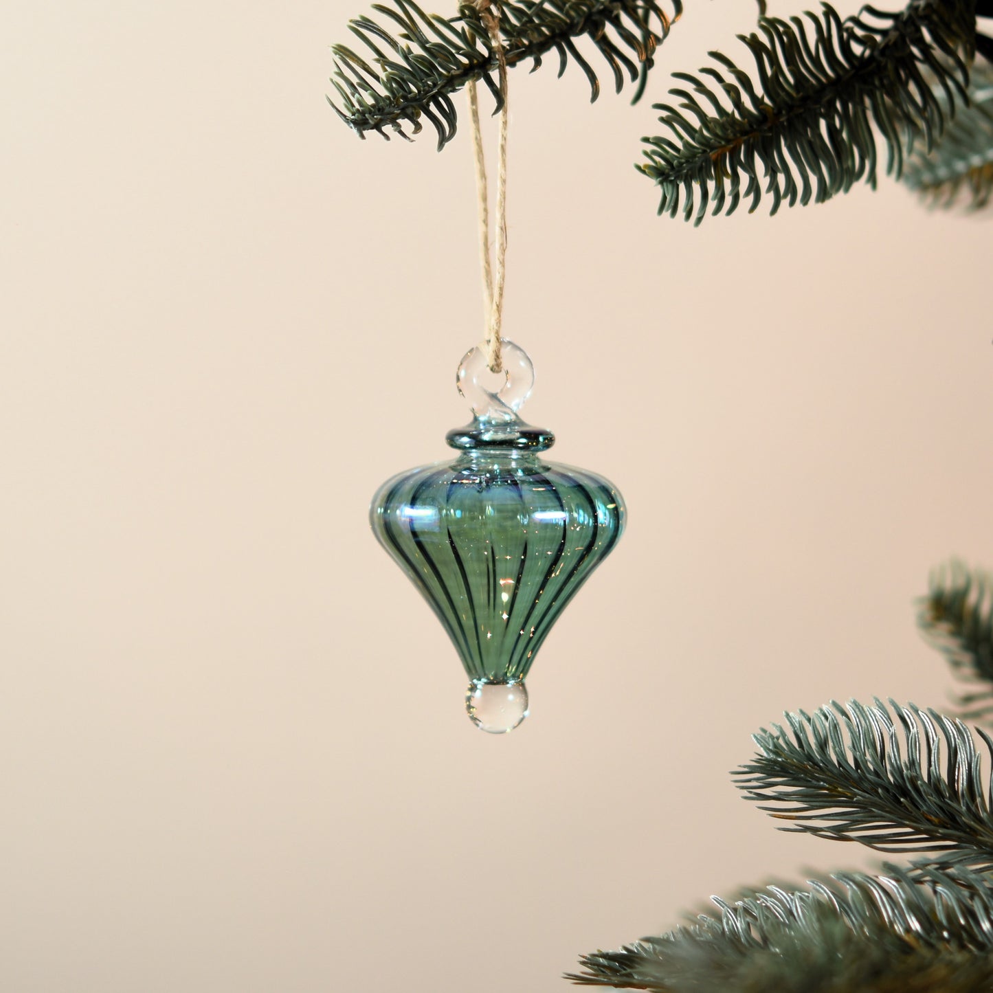 Victorian Lantern - Egyptian Glass Bauble - Jade Green - Small