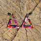 Triangular Hoop Earring - Fuchsia