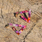 Triangular Hoop Earring - Fuchsia