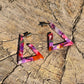 Triangular Hoop Earring - Fuchsia