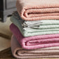 Dusky Pink & Pearl Herringbone Wool Throw / Blanket