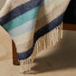 Coastal Stripe Blue & Beige Wool Blanket / Throw