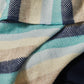 Coastal Stripe Blue & Beige Wool Blanket / Throw