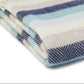 Coastal Stripe Blue & Beige Wool Blanket / Throw