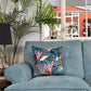 Tropical Variegated  Leaf - Turquoise Blue