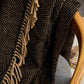 Graphite and Camel Vintage Wool Throw / Blanket