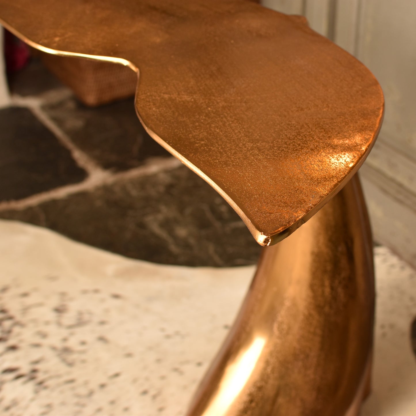 Whale Tail Side Table - Gold