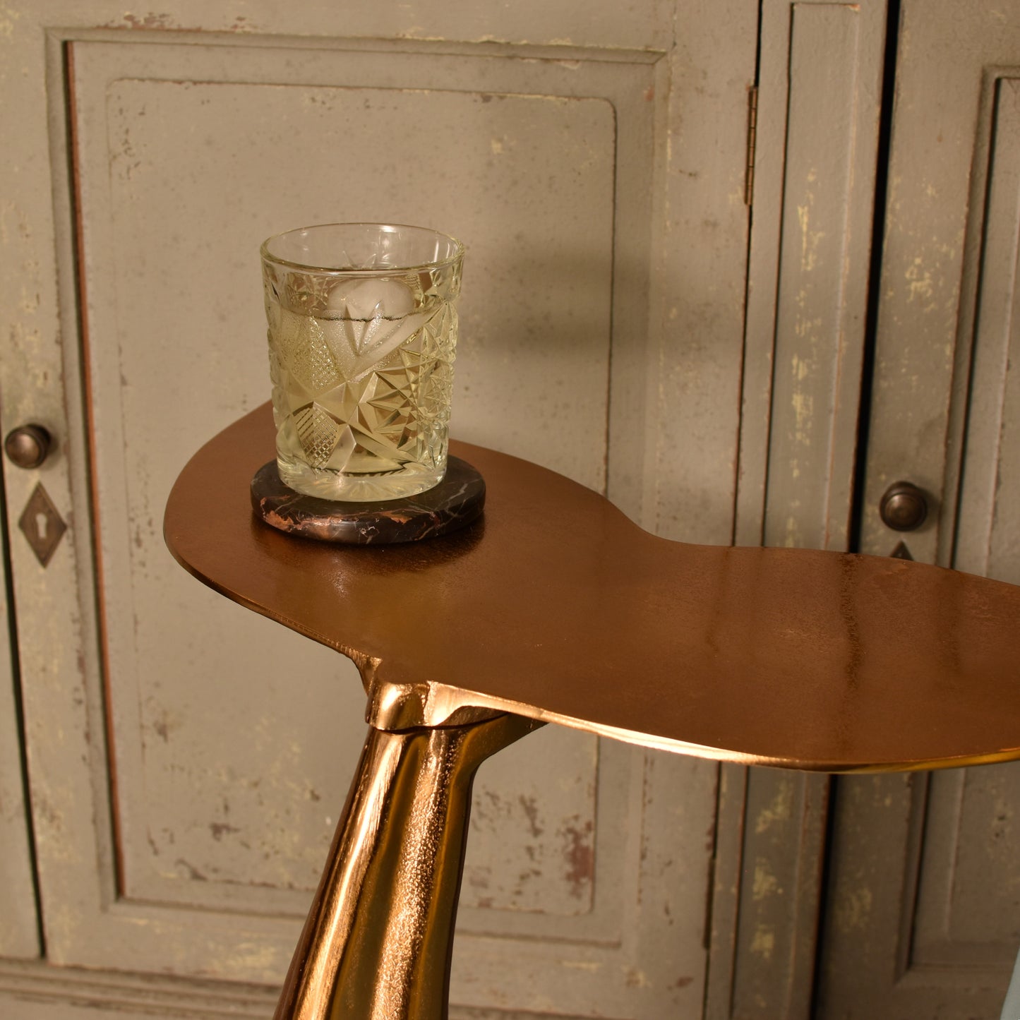 Whale Tail Side Table - Gold