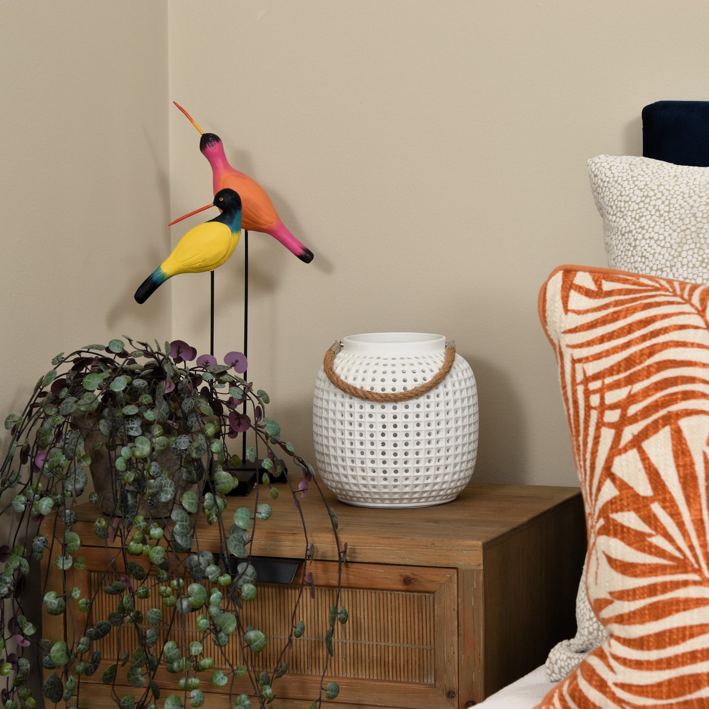Ceramic Lantern Lamp - White