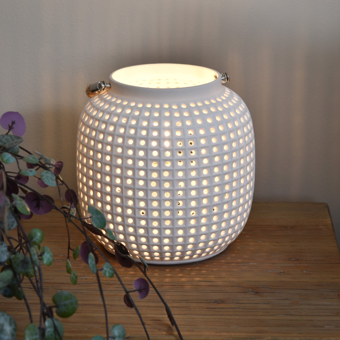 Ceramic Lantern Lamp - White