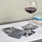 Solid Marble Coasters - Black Zebra Square